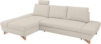 Ecksofa Skalm in Creme mit Bettfunktion 284 cm