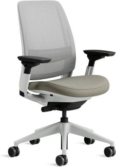 Steelcase Series 2 Bürostuhl mit Netzrücken in Möwengrau und Sitzbezug in Trüffel