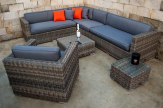 Ragnarök Möbel-Design Gartenlounge-Set Lounge Set Narvik, (Set, Ecklounge, Polyrattan, Alu), Sitzpolster ca. 16 cm dick und haben 2 intergrierte Härtegrade