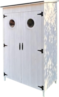 Leco Holz Gartenschrank "Toni", weiß, 118 x 70 x 190 cm (L x B x H)