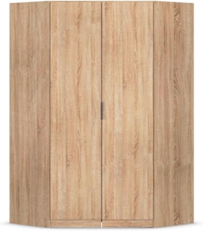 Rauch Möbel Lagoa, Kleiderschrank, Eckschrank, Garderobe für Schlafzimmer, Kinderzimmer, Jugendzimmer 2-türig, Farbe Eiche Sonoma, Holz, Breite 117