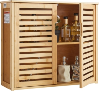 VEVOR Badezimmer Wandschrank Medizinschrank mit 2 Türen & höhenverstellbaren Regalen, Aufbewahrungsschrank über der Toilette zur Wandmontage, Hängeschrank für Küche Toilette Waschküche