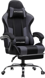 GTPLAYER Bürostuhl Gaming Stuhl Stoff Sessel Ergonomischer Gamer Stuhl mit Fußstütze, Kopfstütze Lendenkissen, Gepolstert Gaming Chair, Drehsessel