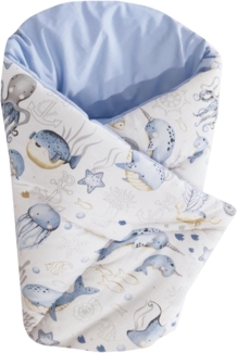 Baby Wickeldecke / Neugeborene Baumwolle Pucksack 0 bis 3 Monate (Ozean)
