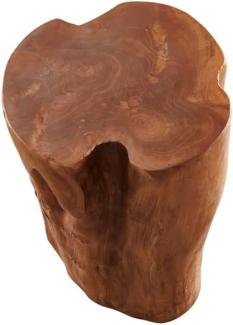 LebensWohnArt Sitzhocker Teak Beistelltisch Hocker HEAVY STOOL rund 40cm Handmade massiv