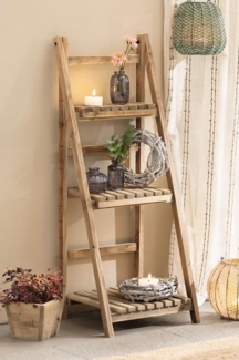 Regal "Recycling-Chic" aus Holz, klappbar, rustikal, 3 Böden, Standregal, Badregal, Blumenregal