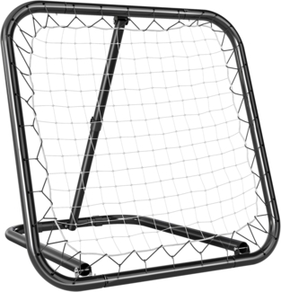 HOMCOM Rebounder Fußball klappbar Kickback Tor Rückprallwand Netz, (für Baseball Basketball, 1-St, Verstellbar in 5 Stufen), Metall Schwarz 78 x 84 x 65-78 cm