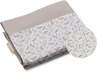 ULLENBOOM ® Babydecke 70x100 cm, Sandblume (Made in EU) - Aus Baumwolle & flauschigem Fleece (OEKO-TEX Standard), Baby Decke Neugeborenen, ideal als Kinderwagendecke oder Kuscheldecke