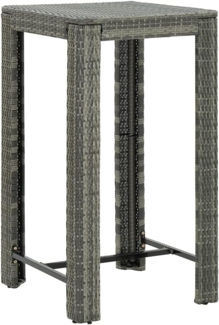 vidaXL Garten-Bartisch Grau 60,5x60,5x110,5 cm Poly Rattan 45872