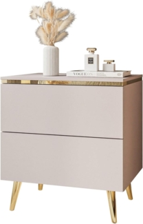 Lookway Nachttisch AURORA II KASCHMIR mit Beinen und LED-Beleuchtung (1x Nachttisch), Breite: 50 cm