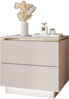 Lookway Nachttisch AURORA II KASCHMIR mit Beinen und LED-Beleuchtung (1x Nachttisch), Breite: 50 cm