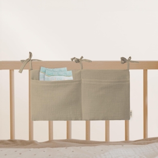 Artee Bettnestchen Babybett Organizer Taschen Aufbewahrung aus Musselin