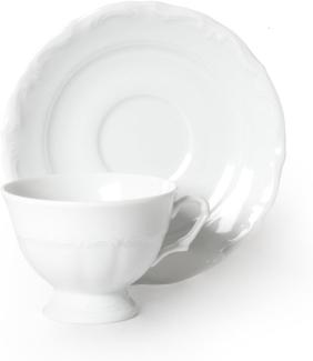 Excelsa Mademoiselle Tasse KaffeeTasse mit Unterteller 10 cl, Porzellan, Weiß, 13 x 13 x 6 cm