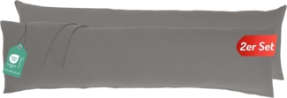 Livessa Seitenschläferkissen Bezug 40x145 (2er Set) - Verdeckter Reißverschluss an der Langen Seite,%100 Baumwolle Jersey Stoff, Oeko-Tex Zertifiziert, Ultra weich und atmungsaktiv