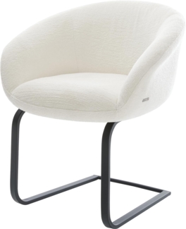 Freischwinger Vinka-Flex mit Armlehnen Bouclé Soft Beige Freischwinger flach Schwarz Taschenfederkern