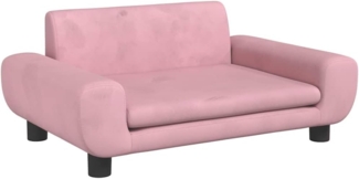 vidaXL Hundebett, Samt, Rosa, 70 x 45 x 33 cm