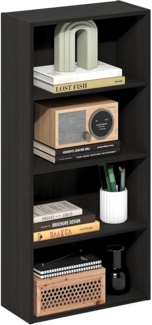 Furinno Basic 4-stöckiges offenes Bücherregal, Bücherregal, Aufbewahrungsorganizer, 7 x 17 x 35, Espresso