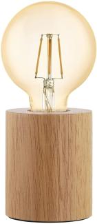 Eglo 99079 Tischleuchte TURIALDO E27 1X28W Holz H:10cm Ø:8,5cm mit Kabelschalter