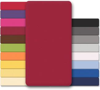 CelinaTex Jersey Spannbettlaken Lucina Doppelpack 90x200-100x200cm Bordeaux rot 100% Baumwolle gekämmt bis 26cm Matratzenhöhe Oeko-TEX