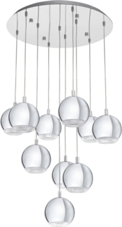 Eglo 95914 Hängeleuchte Conessa in chrom und klar 10X3W H:170 Ø58cm