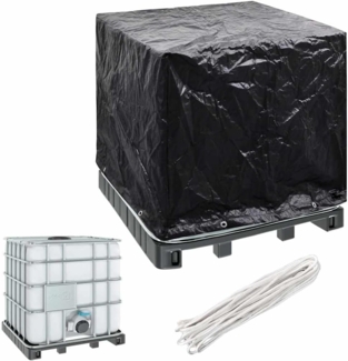 vidaXL Abdeckung mit 8 Ösen für IBC-Tank, Polyethylen schwarz, 100 x 116 x 120 cm