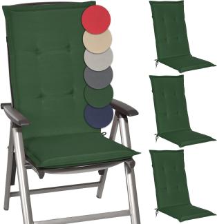 Beautissu 4er Set Hochlehner Auflagen Loft HL 120x50x6cm dunkelgrün