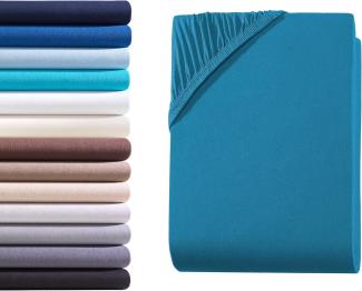 Hometex Premium Textiles Spannbettlaken Exclusive bis 25 cm Steghöhe, Jersey, Gummizug: rundum, 100% Baumwolle, Premium Qualität 160 g/m²