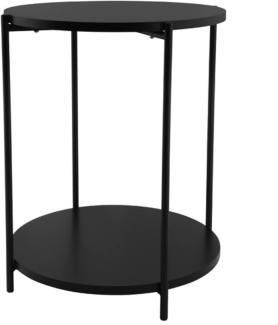 Beistelltisch rund Ø40cm H50cm Holz/Metall Schwarz