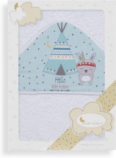 Interbaby 01202-13 Baby Kapuzenbadetuch TIPI OSO weissgrün, Grün