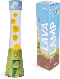 Fisura – Gamer-Lavalampe. Bedruckter Sockel, transparente Flüssigkeit und gelbe Lava. Perfekte Stimmungsbeleuchtung für Gaming-Bereiche. Ersatzglühbirne inklusive. Maße: 11 x 11 x 41,5 cm.