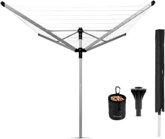 Brabantia 100260 Lift-O-Matic 60 M - 50 mm Rohr mit Kunststoff-Bodenhülse, Hülle und Wäscheklammerbeutel