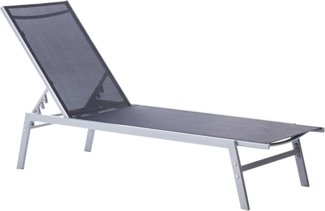 Beliani 'NOLI' Gartenliege, Metall schwarz, 53 x 154 x 96 cm