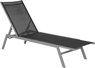 Beliani 'NOLI' Gartenliege, Metall schwarz, 53 x 154 x 96 cm