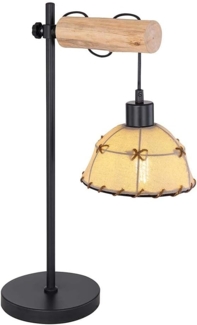 Tischleuchte, Hanfseil, Textil, Dekornähte, beige, H 55 cm