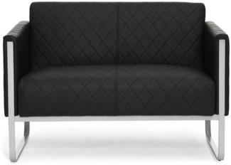 hjh OFFICE Lounge Sofa Aruba Step Kunstleder Schwarz