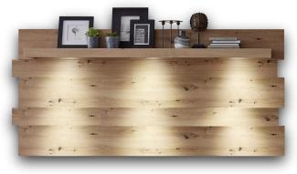 Stella Trading LOFT-TWO Großes Wandboard in Artisan-Eiche Optik, graphit - Hochwertiges & vielseitig einsetzbares Wandregal - 202 x 93 x 24 cm (B/H/T)