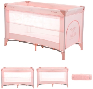Kikkaboo Reisebett, Laufstall So Gifted 2 Ebenen Matratze, Tragetasche, Öffnung rosa pink