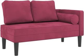 vidaXL Chaiselongue mit Kissen Weinrot Samt