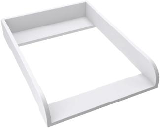 REGALIK Wickelaufsatz für Koppang IKEA 72x50 cm - Abnehmbar Wickeltischaufsatz für Kommode in Weiß - Abgeschlossen mit ABS Material 2mm mit Abgerundeten Frontplatten