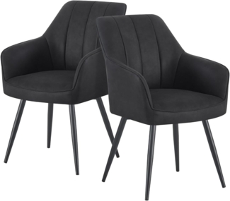 DUBI Möbel 4-Fußstuhl THOMAS-AMIE 2er-Set, 4-Fuss Gestell Schwarz 2er-Set