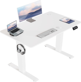 JUMMICO HöHenverstellbarer Schreibtisch 100x60 cm,Standing Desk（71-119cm）,Schreibtisch HöHenverstellbar Elektrisch mit 2-Memory-Steuerung und Antikollisions Funktion(Weiß)