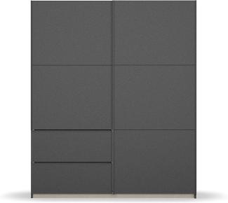 Rauch Möbel Sevilla Schrank Kleiderschrank Schwebetürenschrank, Graumetallic, Griffleisten graumetallic, 2-türig, inkl. 2 Kleiderstangen, 2 Einlegeböden BxHxT 175x210x59 cm