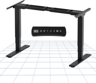 Flexispot EC5B Höhenverstellbarer Schreibtisch Elektrisch höhenverstellbares Tischgestell, 3-Fach-Teleskop, passt für alle gängigen Tischplatten. Mit Memory-Steuerung und Softstart/-Stop (Schwarz)