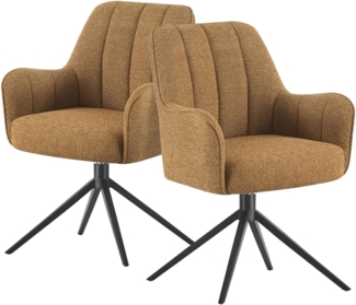 DUBI Möbel Drehstuhl Thomas, 360° drehbar mit Rückholfunktion 2er-Set