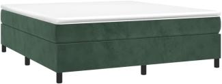 vidaXL Boxspringbett, Samt dunkelgrün, 180x200 cm