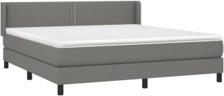 vidaXL Boxspringbett mit Matratze Dunkelgrau 160x200 cm Stoff, Härtegrad: H2 [3129642]