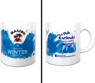 Malibu Glas Winter Edition Becher Tasse Glas 3 x
