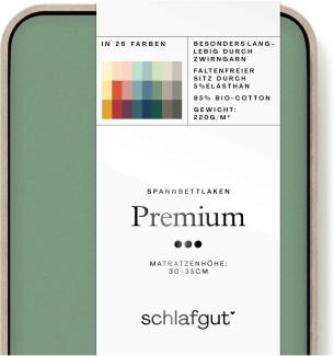 Schlafgut Spannbettlaken Premium, Mako-Zwirn-Jersey, Gummizug: rundum, (1 Stück), nachhaltige Zero Waste Verpackung