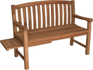 Gartenbank Lancaster Teak mit Seitentisch