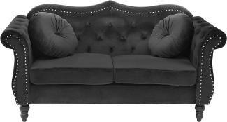 2-Sitzer Sofa Samtstoff schwarz SKIEN